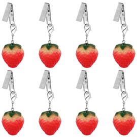 LEGENTLISUR Set of 8 Pieces Strawberry Tablecloth Decoration Table Cloth Weights With Clips Outdoor Tablecloth Weights Cute Fruit Table Weights For Home Picnic Camping Party