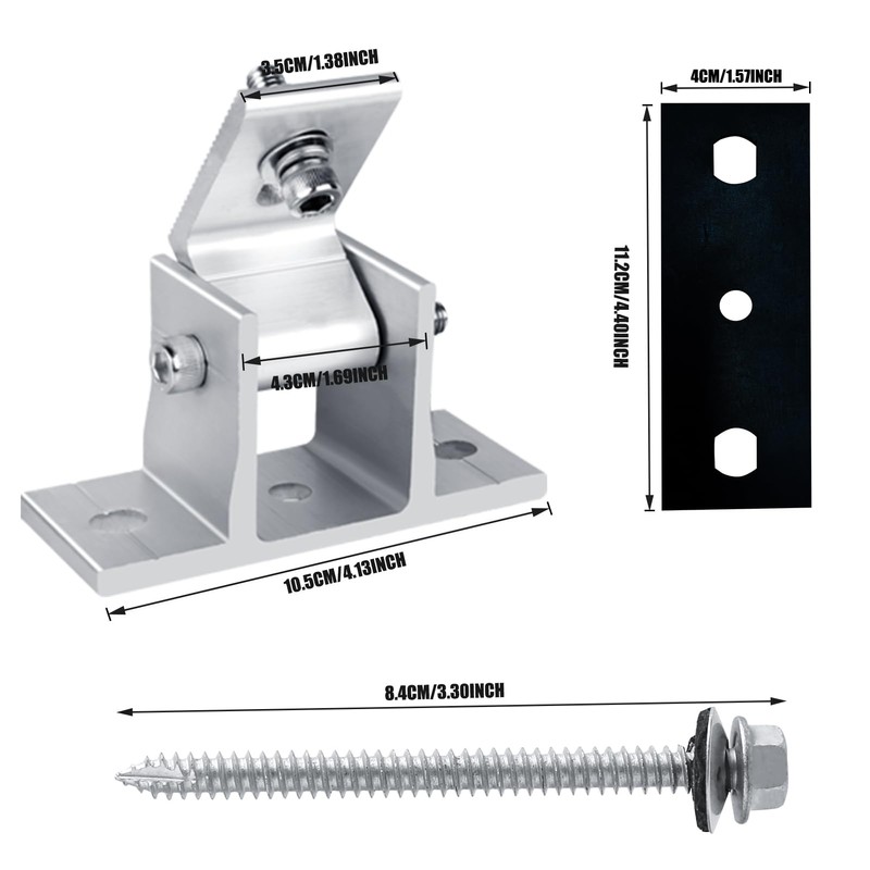 Solar Panel Mounting Brackets, 8PCS Adjustable RV Solar Panel Mount,