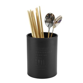 Jenngaoo Kitchen Utensil Holder, 1 Litre Cutlery Basket Made of Stainless Steel Cooking Cutlery Organiser Utensil Holder Container for Kitchen Utensil Storage - 10 x 13 cm (Black)