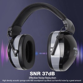 ANTENG 37dB Gun Range Ear Protection, Adjustable Ear Muffs for Noise Reduction, for Shooting, Construction, Mowing