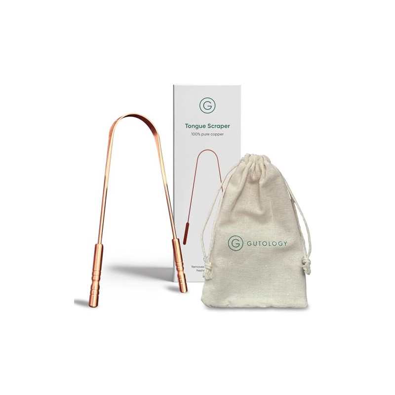 Gutology Tongue Scraper - 100% Pure Copper - Helps Support