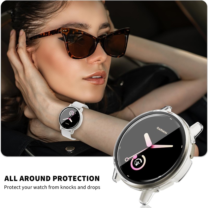 Rc-Z Screen Protector Case for Garmin vívoactive 5, [2-Pack] Hard