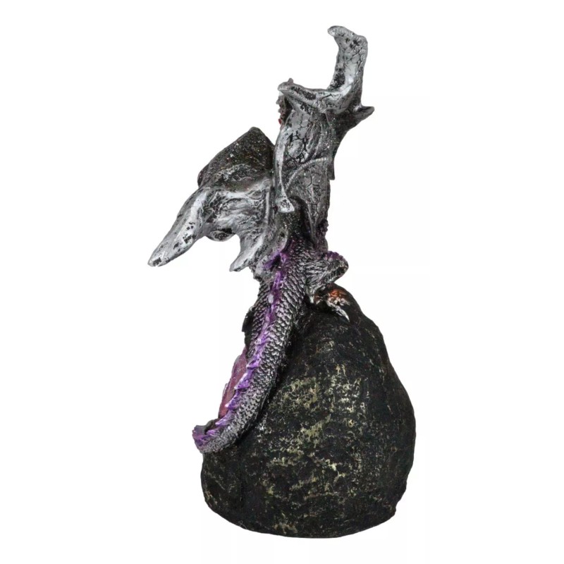 Ebros Lavender Dragon with LED Light On Lava Mountain 8.5