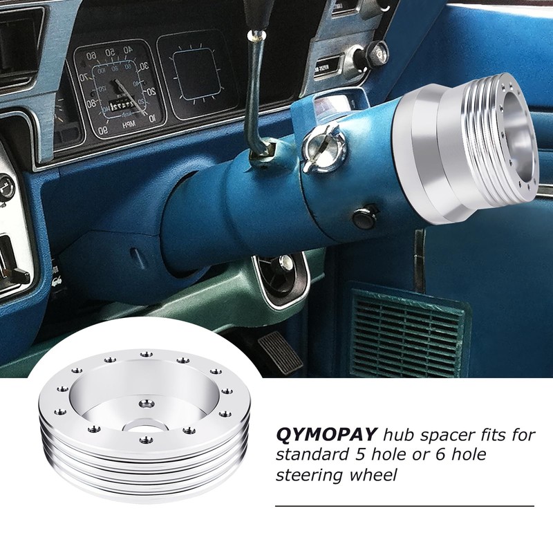 QYMOPAY 1" Steering Wheel Hub Adapter Conversion Spacer, 6 Hole