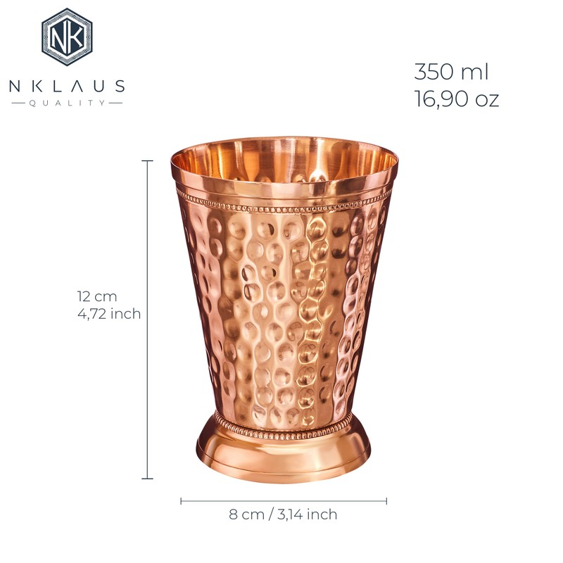 NKlaus 2 x 155 g copper cups pure copper (100%)