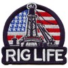 Oil Rig Life Patch Blue Collar Embroidered Iron On