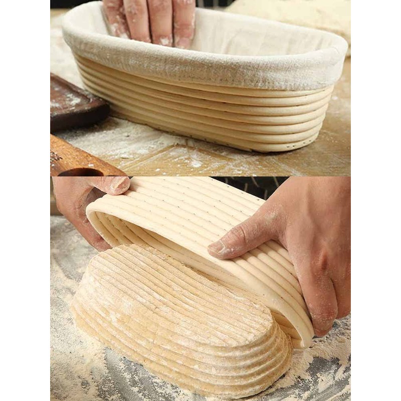 10" Oval Bread Proofing Basket Pack 2 Sourdough Bannetons Bortform