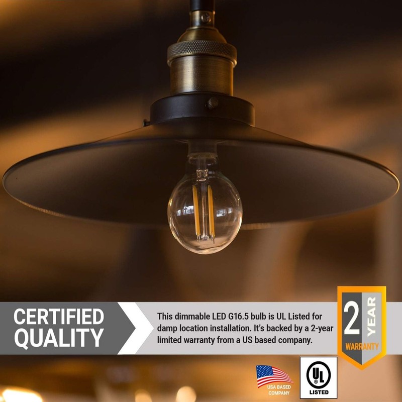 Diodesy- G16.5 LED Filament Light Bulb 5W (60W Equivalent) 500
