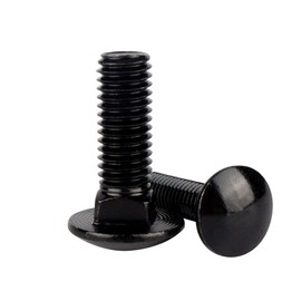 VAMUOEFL 1/2-13 x 1-1/2" Carriage Bolts Screws Black Finish, Round Head Square Neck, 304 Stainless Steel 18-8, UNC Full Machine Coarse Thread, 5Pcs