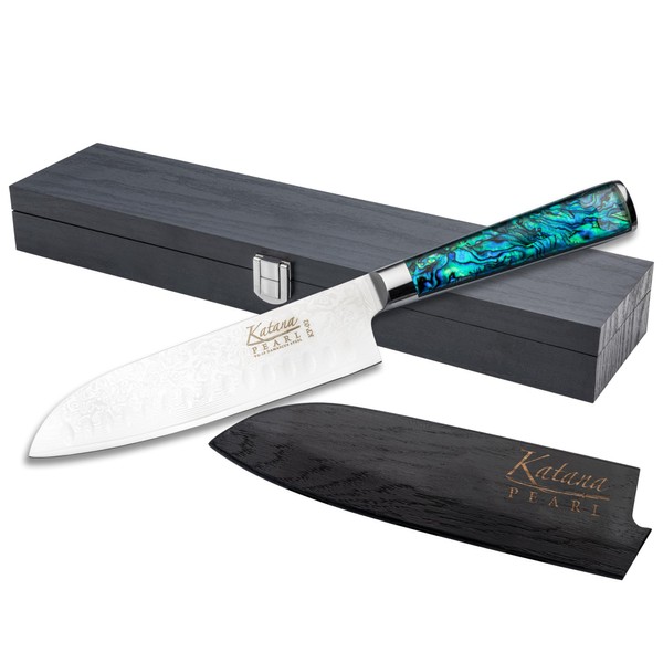 Grunwerg Katana Pearl Kitchen Knives - Premium Quality Japanese Damascus