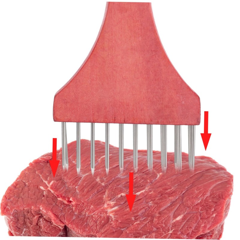 MAGICLULU Stainless Steel Meat Loosening Machine with Wooden Handle Efficient