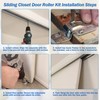 5 PCS Sliding Closet Door Roller Kit,（1 x MP6560 +4