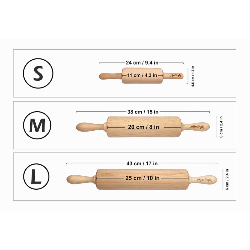 Children's Rolling Pin Thistles for Homemade Pastries Engraved Embossed Rolling