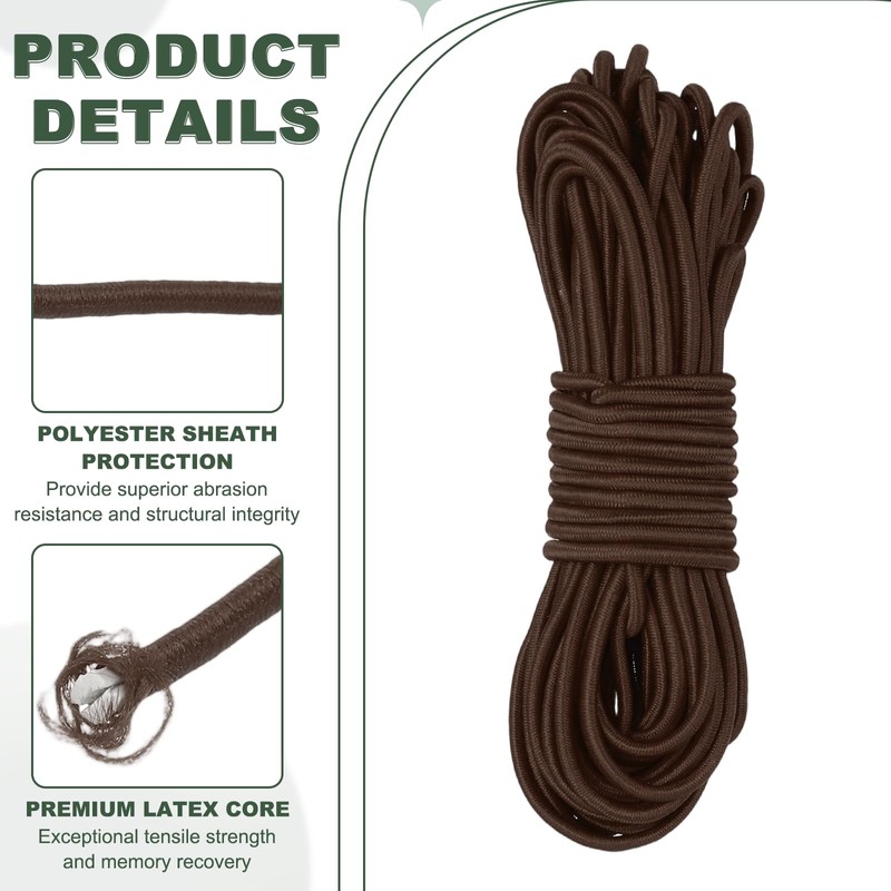 PATIKIL 1/8" x 26' Elastic Bungee Cord Marine Grade Kayak