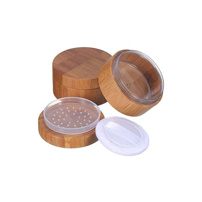 Frienda 2 Pack 30 ml Empty Powder Case Bamboo Cosmetic