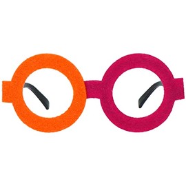 Folat 24863 Glasses Colour Block Orange/Pink Neon for Carnival Clothing Accessories Women and Men Party Fancy Dress Costume
