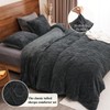 PHF Warm Sherpa Fleece Twin Comforter Set, 3D Tufted Fluffy