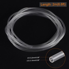 TOP-VIGOR 1.5mm ID 2mm OD PVC Clear Vinyl Tubing, 2M Length Food Grade Flexible Water Pipe, Plastic Tube for Transfer Water, Oil, Air, Powders & Fine Granules