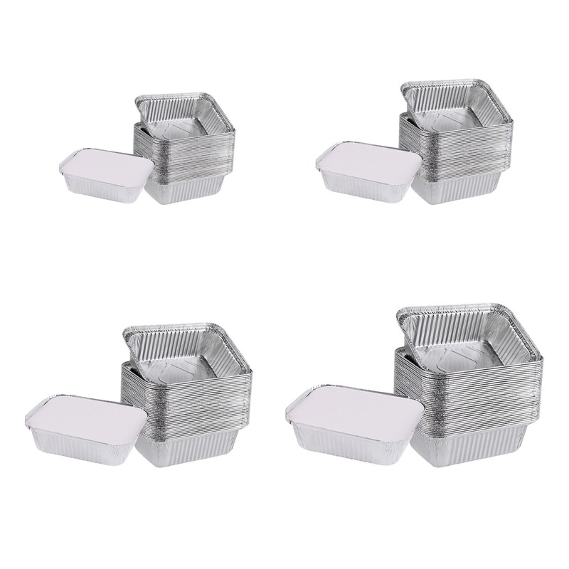 Disposable Tin Foil Box with Lid Outdoor Barbecue Baking Oven