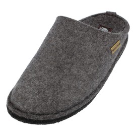 Haflinger Flair Smily Slippers, Unisex, Adults’, Pure Wool Felt (Flair Soft) - Grey Anthracite 04, size: 47 EU