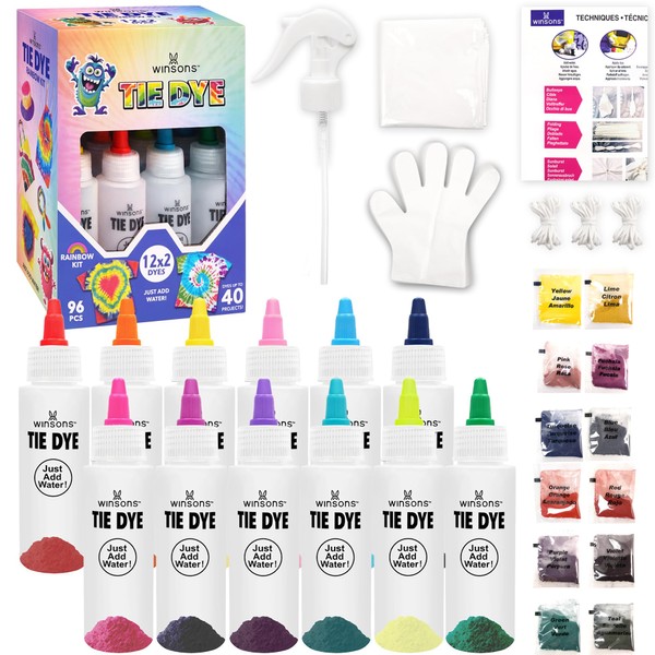 Tie Dye Kit, Tie Dye Set for Kids, 12 Vibrant