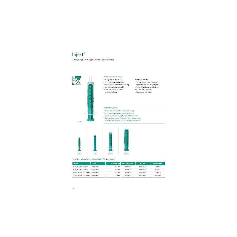 Injekt 5 ml I 2-Piece Disposable Syringes with Luer Attachment