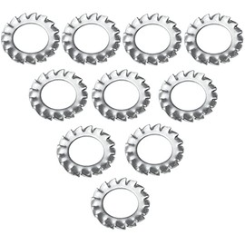 AERZETIX - C48816 - Set of 10 Serrated Washers - Toothed Washers - Washers - Locking Washer - M10 - Made of A2 Stainless Steel - DIN 6798