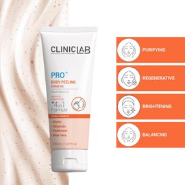 ClinicLab Body Peeling Gel with Biotin and Aloe Vera - Dead Skin Removal Peel & Body Care - Moisturizing Hydrating Foot, Face & Body Scrub (5.07fl oz)