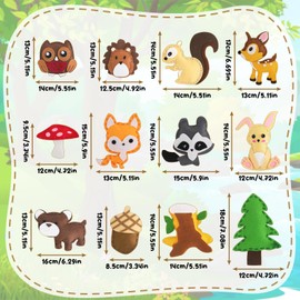 Rosedreamer Nähset Kinder, Animals Sewing Kit, Filz Waldtiere Bastelset, Tierformen Kuscheltiere, Pädagogisches Nähset für Anfänger, DIY Set Kinder, für ab 6 Jahren