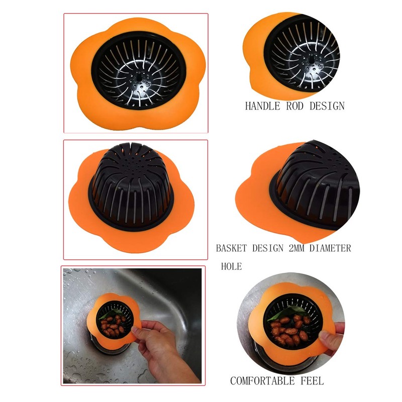 Silicone Kitchen Sink Strainer 2 Pack, Pouring strainers，Drain FilterLarge Wide