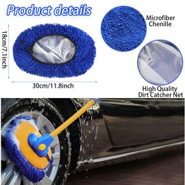 YDHfdc 2 Stück Bürstenüberzug Autowäsche Mikrofaser Brush Cover Waschbürstenüberzug für Auto mit Reinigung Trockentuch für Die Schonende Autowasche & Autopflege - Blau
