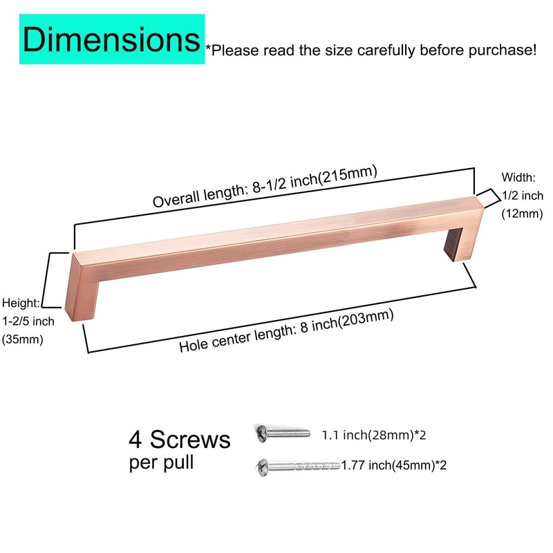 Aibeli 10 Pack Kitchen Cabinet Handles 8 Inch Hole Centers