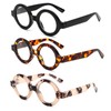 KoKoBin 3 Pack Oversized Round Reading Glasses for Women and