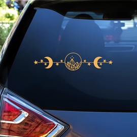 ACOTAR Night Court Moon Phases Car Decals Funny Mountain, Moon, Stars Fantasy Car Window Accessories Affirmations Vinyl Waterproof 6 Inches Bumper Decal Gift for Mom Dad Friend Coworker