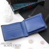 Marge x Diablo MGD-1898 Men's Bifold Carbon Leather Wallet, blue