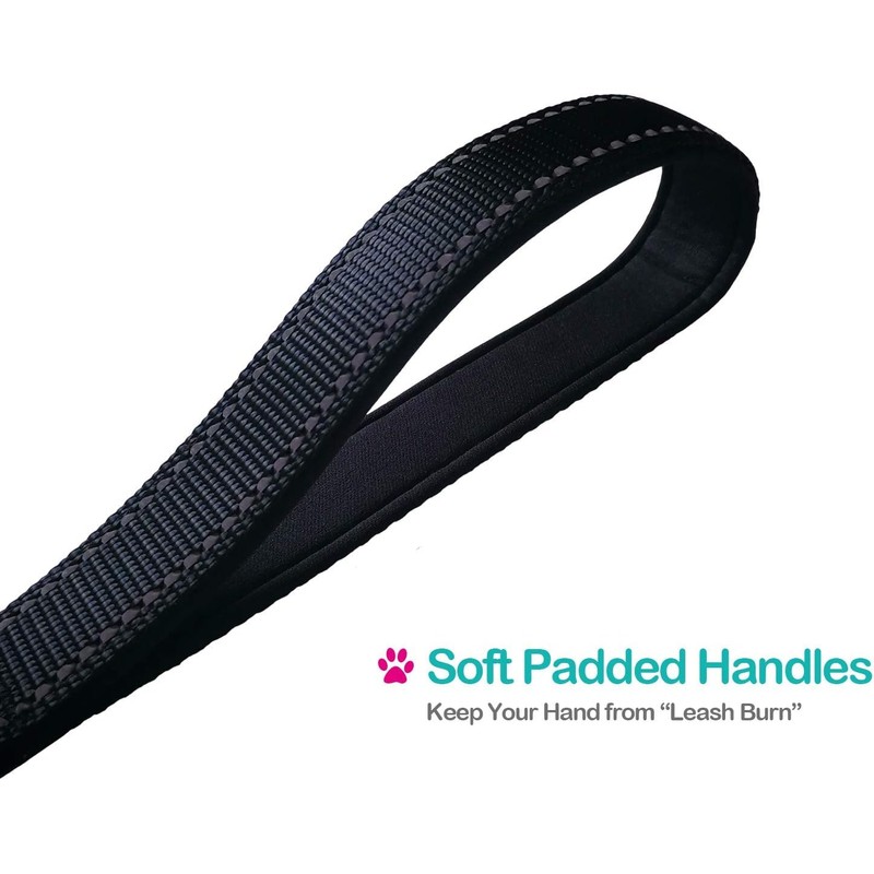 Short Nylon Dog Lead - Heavy Duty Padded Handle -