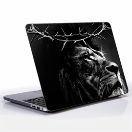 FKBRCL4U for MacBook Pro 14 Inch Case, Black Case Jesus Profound Lion Head Pattern 2021/2023 Version of M1 A2442/M2 A2779 Plastic Hard Shell Black Computer Case