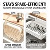 Foldable Hanging Sink Drain Basket for Kitchen (White)