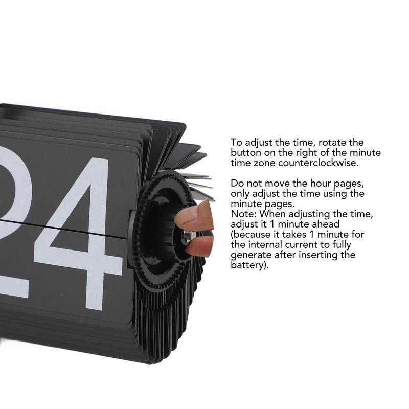Greensen Retro Flip-Down Clock with Black Walnut Base Mechanical Car