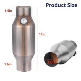 Liangchi Catalytic Converter Inlet/Outlet Universal High Flow Front Catalytic Converter Direct-Fit With O2 Port(EPA Compliant)3 Inch 2pcs