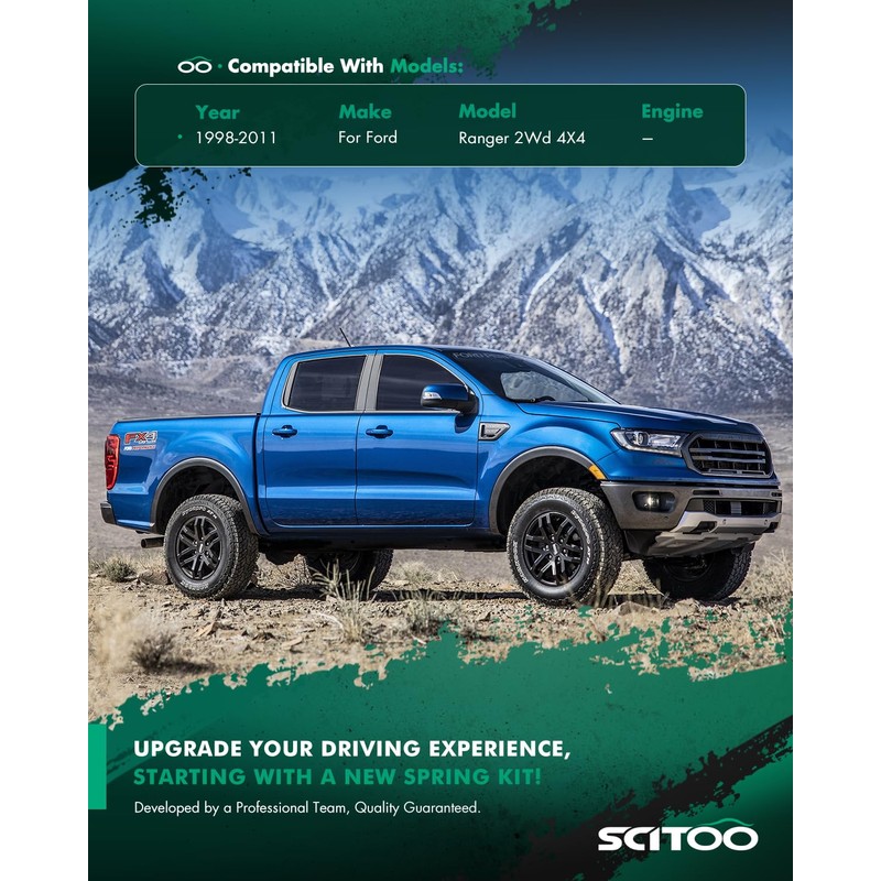 SCITOO 2" Rear Drop Lowering Shackles Kit 1998-2011 for Ford