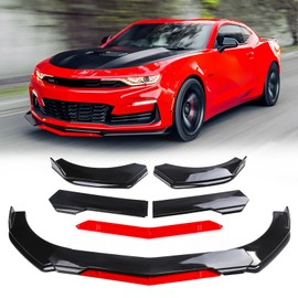 DEERMOTO Universal Front Lip for Car,4 PCS Kit Front Bumper Lip Spoiler Adjustable Diffuser Protector Wide Body Kit Compatible with Corvette C7,Civic,Chevy Camaro