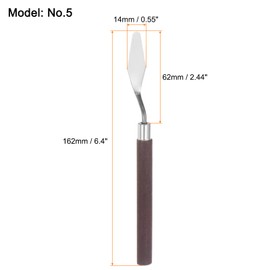 HARFINGTON 4pcs No.5 Palette Knives 14mm Width Stainless Steel Small Pointy Spatula Painting Pallet Knife with Wood Handle for Oil Acrylic Canvas Mixing Spreading, Red