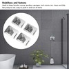 4Pcs Silver Mop Broom Holder with Hook Wall Mounted 304