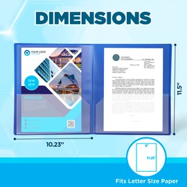 Darice 2 Pack 6 Pocket Folder - Double-Sided Multi Pocket Folder - Letter Size Paper Organizer for Office School - Pink & Blue - Back to School Supplies