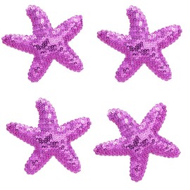 Purple Mermaid Starfish Hair Clips 4Pcs Sequin Glitter Seashell Hair Clip for Women Starfish Hair Barrettes Beach Party Mermaid Hair Accessories for Girls Sea Shell Hair Pieces