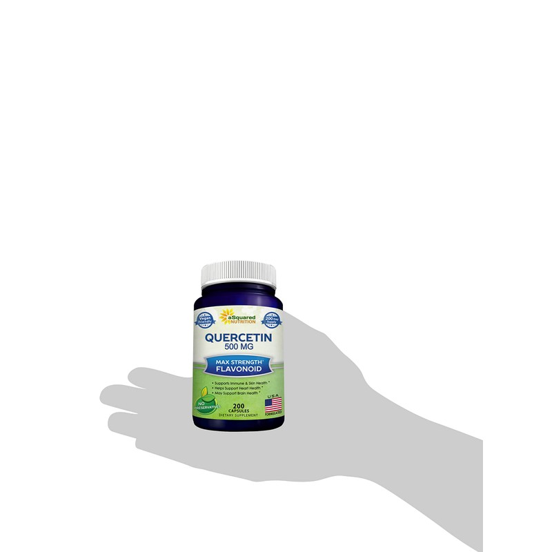 aSquared Nutrition Quercetin 500mg Supplement - 200 Capsules - Quercetin