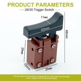 Fielect Trigger Switch for Leiya 26, 35 Electric Drill Hammer Tool Power Speed Control Push Button Switch