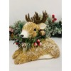 Mezzaluna Gifts Reindeer with Wreath Christmas Festive Ornament (SMALL H