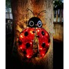 Solar Ladybug Outdoor Garden Statue,Hanging Waterproof LED Solar Lights Outdoor